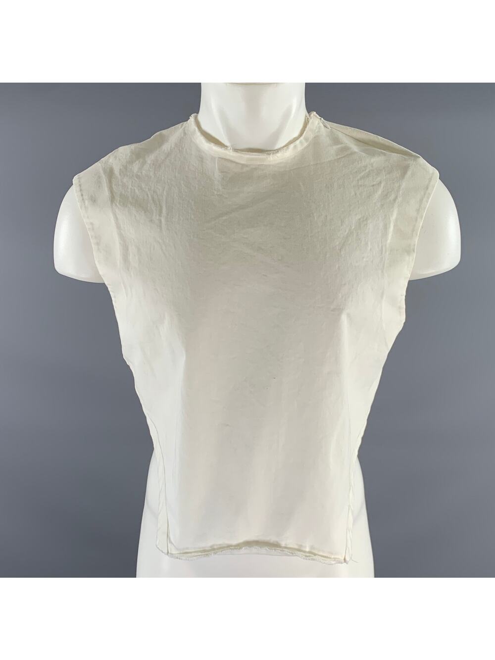 K.NGSLEY Size M White Solid Cotton Blend Pullover Vest